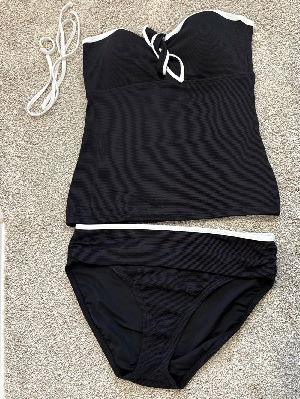 Tommy Bahama Island Cays Cabana Tie Front Bandeau Swim Tankini